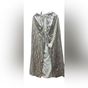 Silver Metallic Hooded Cape